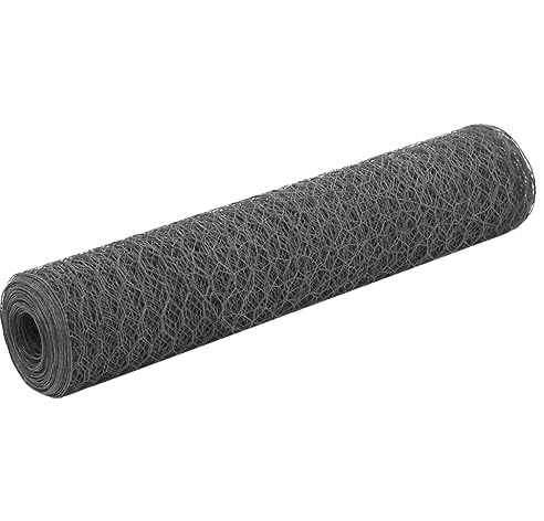 Genérico Alambrada de gallinero Acero Revestimiento PVC Gris 25x0,75 m,Bricolaje,Vallas de jardín,Paneles de Vallas,143277
