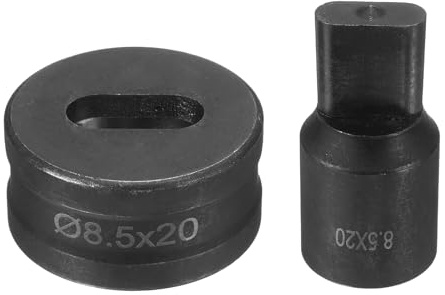 QUARKZMAN Idraulica per Perforazione Matrice per Fori Ovali 8.5mm x 20mm Punzoni Idraulici in Acciaio 40Cr Kit per Punzone per Metallo Elettrica CH70 Pressa Idraulica, Nero