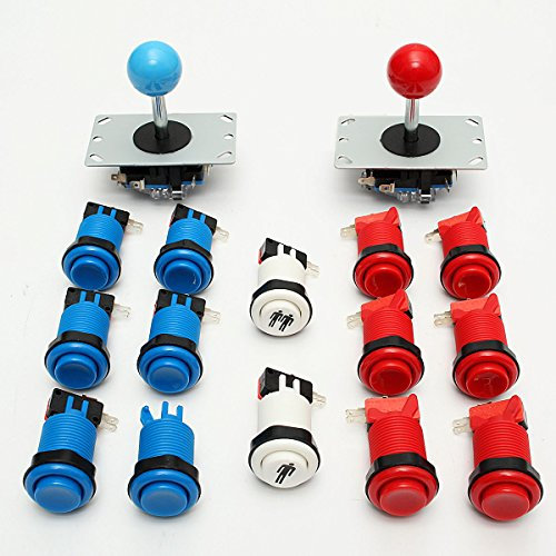 C-FUNN Arcade DIY Set Kit Jeux Vidéo Deux Joystick Douze Boutons Poussoir Happ Deux Bouton De Démarrage