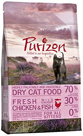 Purizon Kitten Huhn & Fisch | Katzenfutter trocken | mit 70% hochwertigen tierischen Zutaten | ohne Getreide | 6,5 KG