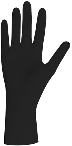 MIRAFLORES ORIGINAL 100 Stück Einweghandschuhe Nitril, Schwarz, puderfrei (Größe M) professionellen Gebrauch - Antiallergische Handschuhe ohne Latex und Talkum, Lebensmittel, Gesundheit, Tattoo, Küche