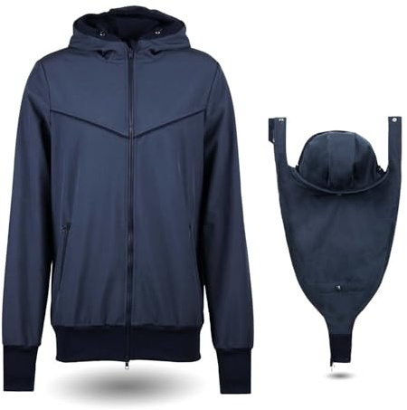 Viva la Mama - Männerjacke zum Babytragen Vorn, Allwetter, Softshell - EXPLORER - marine - L