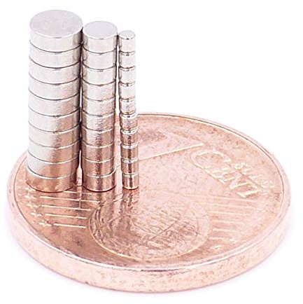 Brudazon | 30 Scheiben-Magnete 1x1mm + 2x1mm + 3x1mm | N52 Güteklasse - Neodym-Magnete | Ideal für Modellbau, Foto, Whiteboard, Werkstatt, Kühlschrank | Magnetscheibe