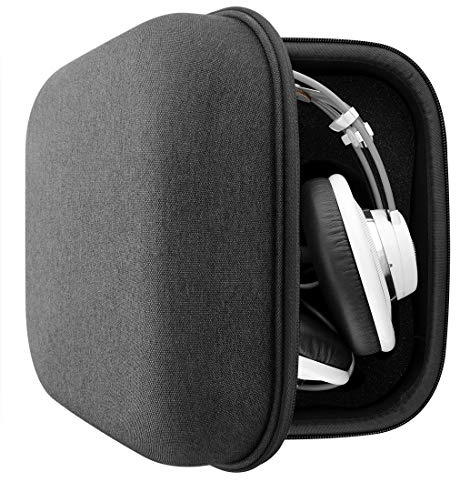 Geekria Shield Headphones Case Compatible with AKG K701, K702, Q701, K712, K601, K240, K242, K271 and More, Replacement Hard Shell Travel Carrying Bag with Cable Storage (Dark Grey)
