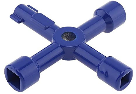 CABLEPELADO Llave Multifuncional de 4 Puntas Para Contador de Agua, Armario Eléctrico, Ascensor, Gas y Válvulas - Azul