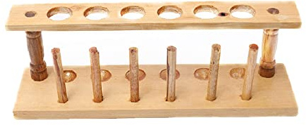 Reagenzglasständer aus Holz, Reagenzglas, poröses Reagenzglas, verschiedene Spezifikationen für Labor, abnehmbar (6 Löcher)