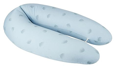 Babymoov B.Love Schwangerschafts- & Stillkissen Wind Blue - mit Bezug aus Bio-Baumwolle und feiner Mikroperlen-Füllung, 190cm