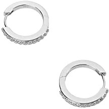 ESPRIT Damen-Creolen 925er Silber 24 Zirkonia One Size, Silber 32023003