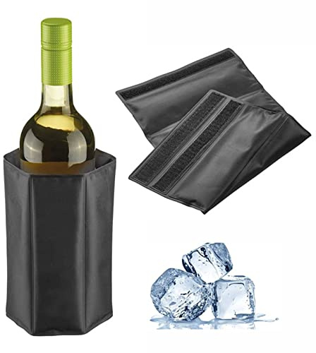 ZYWUOY Enfriador de vino, aislamiento de vino tinto paquete de hielo de gel de refrigeración de PVC para champán, botellas para fiestas de barbacoa de verano