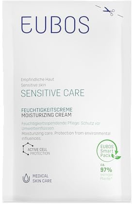 EUBOS SENSITIVE PFLEGE I Feuchtigkeitscreme Nachfüllbeutel I Intensive Pflege für empfindliche Haut I Fördert ein gesundes Aussehen der Haut I Hautverträglichkeit dermatologisch bestätigt I 50ml