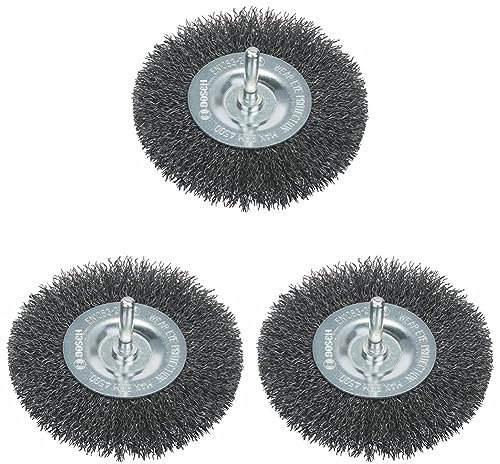 Bosch Professional 1609200273 Schleifzubehör Scheibenbürste 100 mm Grob, Schwarz (Packung mit 3)