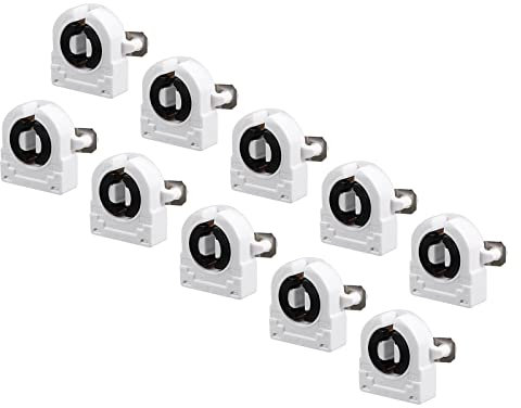 YOKIVE 10Stk Fluoreszierend Licht Halterung T8 Lampe Steckdose G13 Basis Nicht Geshuntete Steckdose Licht Ersatz Teile Toll für Haus Büro (Weiß 2A AC 500V)