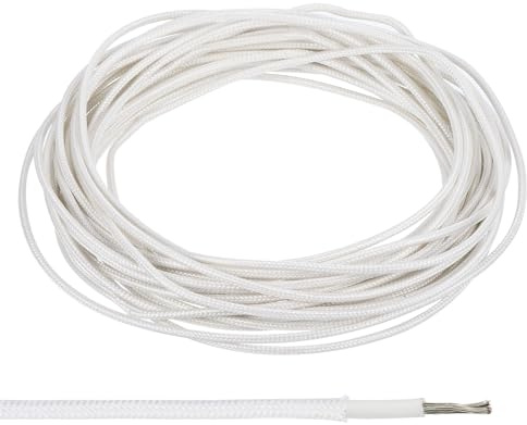 PATIKIL 32.8Ft 18AWG Electronic Wire, -30 to 200 Degrees Celsius Insulated High Temperature Resistant Electrical Flexible Silicone Cable for Lamp Boiler Heater, White