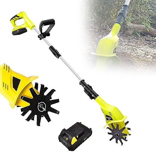 NVYAZJ Motoculteur électrique sans Fil, motoculteur portatif avec Batterie 2000 mAh, poignée réglable 250 TR/Min, Batterie Rechargeable de 97 à 127 cm pour sols, Parcs, Jardins, Champs