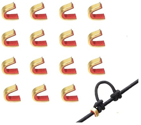 15 Pcs Archery Bow String Nocking Points Brass Nocks Buckle Clips String Nocking Points Bows String Buckle Clip Archery Tools for Compound And Recurve Bows Bows Cord Nockpoint Bows Accessories