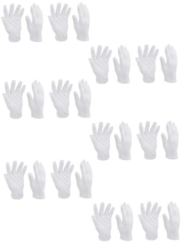WOONEKY 12paare Schutzhandschuhe Aus Baumwolle Weiße Arbeitshandschuhe Bequeme Handschuhe Für Juweliergeschäfte Etikette-performance-handschuhe Fingerabdruckschutz Wiederverwendbar