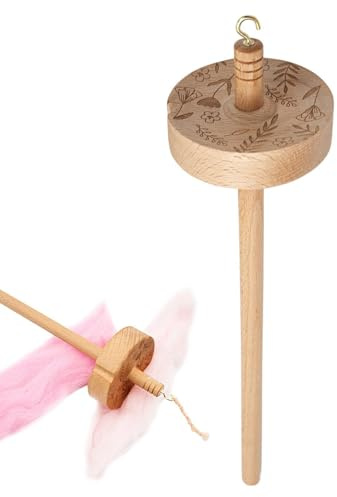 Drop Spindle, Yarn Drop Spindle Top Whorl Yarn Spindle, Spin Hand Wool Starter Spinner Kit Wooden for Beginners Plant Fibre