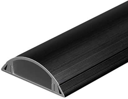 YLLSMGS Canaleta Cables Suelo de Metal de 100cm de Largo Resistente Autoadhesivo Cubre Cables Suelo para Oficinas Hogares(Black,50 * 14mm/1.96 * 0.55in)