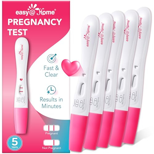 Easy@Home Smart Timing Pregnancy Test: Accurate Early hCG Detection - Fast Results & Easy to Use At-Home Tests with Love Heart Indicator | 5 Pack