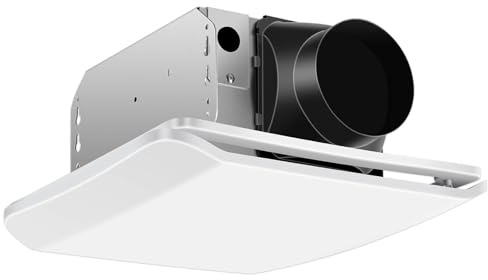 JOEAONZ Bathroom Exhaust Fan Ceiling Mount 110CFM, Quiet Ventilation Fan 1.5 Sones with Hidden Grille Cover & Metal Motor, 4-inch Duct Household Extractor, Ideal for Bathroom Remodeling (White)