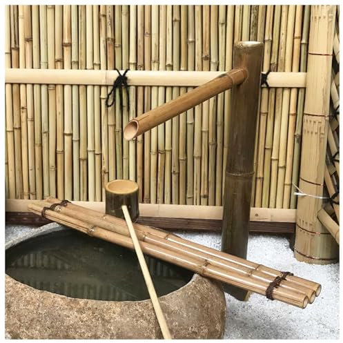 XYUERU Decorazione for Fontana in bambù da 70 cm, con Pompa, Fontana da Giardino Zen, Cascata, Kit for laghetto da Giardino Giapponese all'aperto