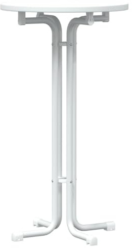 Homvdxl Ø60cm Stehtisch klappbar Industrie Küchentisch Esstisch mit Pfeifenbeinen, für Cocktails, Bar, Partykeller, Restaurant, Wohnzimmer - Weiß