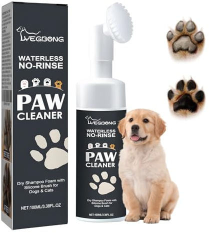 Qullmartle 100ml Limpiador Patas Perro,Limpiador de Patas para Perros y Gatos,Espuma limpiadora para pies Animales, Limpiadora de Patas de Perro sin Agua,Sadecuado para Todas Las Raza