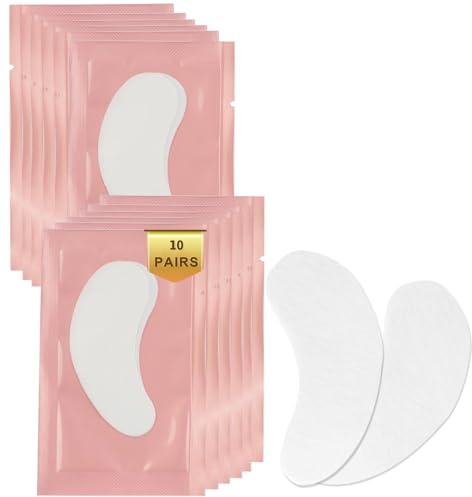 10 Pares Parches para Pestañas, Almohadillas para Extensiones de Pestañas, Eyelash Extension Pads (Rosa)