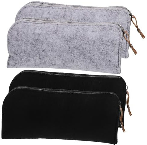 CONGARTENO 4 Stück Filztaschen mit Reißverschluss Praktisches Schreibwarenetui für Schüler Vielseitig Verwendbare Filzbeutel für Reise und Alltag