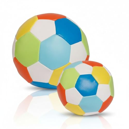 alldoro Softball 2er Set, Ø 10 cm & 18 cm, Schaumstoffball, Spielzeug | Ø 10 cm & 18 cm, ideal als Geschenk für Kinder, Weiche Schaumstoff-Fußbälle für Kinder ab 0 Jahren, Indoor & Outdoor