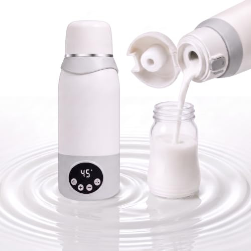 Flaschenwärmer Baby unterwegs, 320W Schnellheizung, 37–100°C, 12000mAh Akku | Milch erwärmen, Wasser kochen und warmhalten in einem Gerät. 316L Edelstahl, ideal für Reisen, Auto und Nachtfütterung