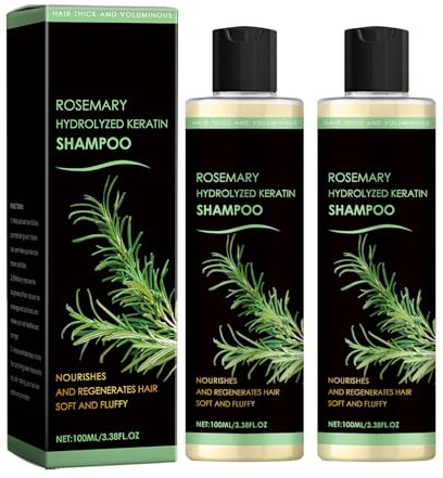 MEPHILIMIA Rosmarin Revitalising Shampoo för hårväxt, med rosmarin extrakt mot håravfall, för kraftlöst, tunnare hår, för män och kvinnor (2 flaskor)