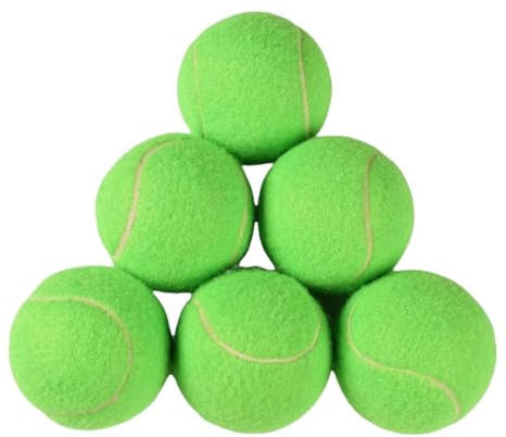 zeryor 6 st träningtennisbollar, hög elasticitet övningstennisbollar för nybörjare, hållbara filtträningsbollar för tennisträning och husdjur hund interaktiv lek (grön)