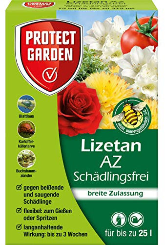 PROTECT GARDEN Lizetan AZ Schädlingsfrei, gegen Schädlinge an Zierpflanzen, Rosen, Gemüse und Obst, 75 ml Konzentrat