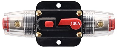 Wisamic Automatiksicherungshalter Schutzschalter 100A 100AMP 12V-24V DC Sicherungshalter Halterung Automat