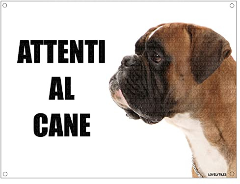 BOXER attenti al cane mod 1 TARGA cartello IN METALLO (20X30)