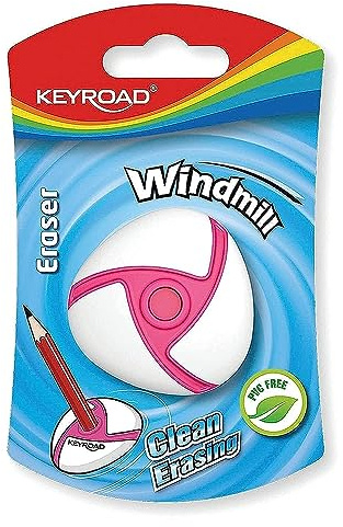 KEYROAD WINDMILL/Gomma da cancellare per matita e matite colorate, 1 pezzo/miscela di colori/ideale per scuola e ufficio
