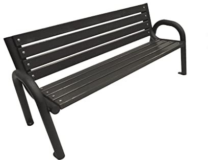 Primario Grande Gartenbank, Parkbank Holz - Gartenmöbel, Outdoor Bank mit 350kg Tragfähigkeit - Sitzbank Wetterfeste, Design Skandinavische (Primario Palisander, 150 cm - Gesamtlänge der Bank, CE)