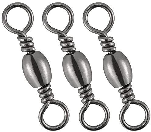 Dr.Fish 50 Pack Barrel Swivels Fishing Tackles, Fishing Swivels for Salwater & Freshwater, Available from #16-#6/0, Leader Line Lure Connector #14 22LB