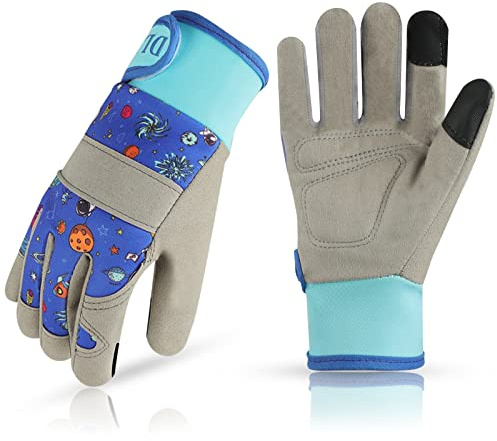 DLY Gartenhandschuhe Kinder 3-7 Jahre, Arbeitshandschuhe, Werkhandschuhe, Fanghandschuh, Kleinkinder Arbeiterhandschuh (S)