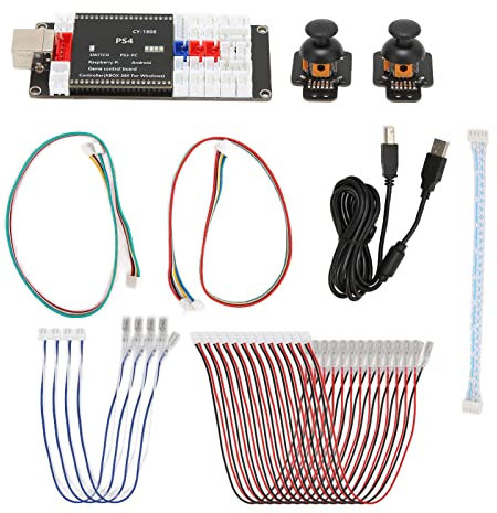 KOSDFOGE Arcade Encoder, Arcade Encoder No Delay USB Game Controller DIY Code Board avec 3D Analog Joystick Sensor pour PS4