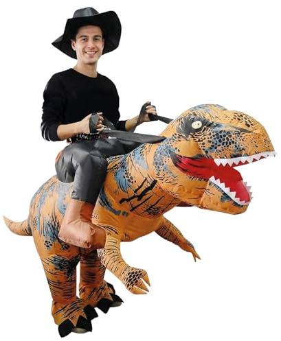 Original Cup AirSuit® Aufblasbares T-Rex Kostüm | aufblasbares Kostüm | Humor | Premium Qualität | Größe 160 bis 190cm | Polyester | angenehm zu tragen | strapazierfähig | inkl. Aufblassystem