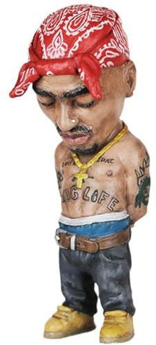 Doyomtoy Rap Star Cool Hip Hop Legends Resin Ornaments, Car or Desktop Statues,for Cake Topper, Living Room, Office, Guy Doll Rapper 2Pac, Shakur, Pac, Snoop.………