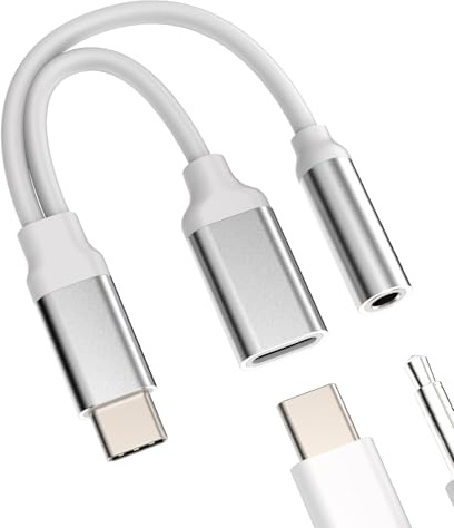 Adaptateur Jack USB C vers Ecouteur 3.5mm(2en1) Casque Chargeur Cable Écouteur AUX Audio Câble Compatible pour Samsung Apple iPhone 15 Pro Max Plus iPad Xiaomi Huawei Adapteur Voiture Auxiliaire