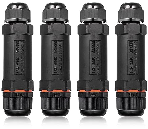 4er Kabelverbinder Wasserdicht IP68 Verbindungsmuffe TÜV geprüfte 5 polig Verbindungsmuffe Kabelschnellverbinder Verbindungsklemmen Erdkabel Muffe für Ø2-12mm