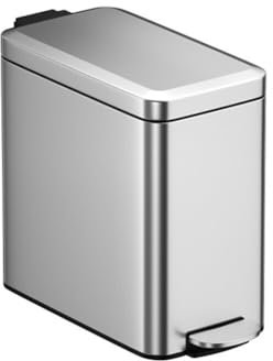 Katutude Poubelle Rectangulaire à Pédale 6L, Poubelle Salle Bain en Acier Inoxydable Petite Poubelles à Pédale Fermeture Douce Poubelle avec Couvercle pour Cuisine Bureau Buanderie Salle de Bain