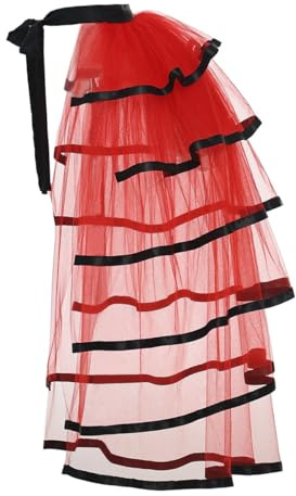 GRACEART Steampunk svart tutu med turnyr, bälte, spets, underkjol, one size