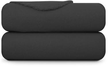 Coperta in pile 130 x 170 cm (nero) – Coperta in caldo pile corallo Öko Tex – morbida e traspirante con bordo rimagliato – coperta auto