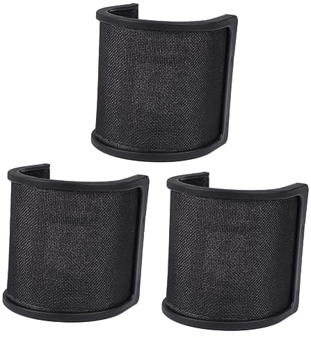 Abaodam 3pcs Triple Layers Wind Screen Filter for Recording Microphone U-shaped Mic Shield Noise Reduction for Studio Recording Microphone and Streaming