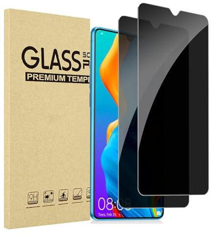JMDZDL Schutzfolie für Huawei P30 Lite Sichtschutz, [2 Stück] Privatsphäre Schutzglasfolie für P30 Lite Privacy Displayschutzfolie 9H Härte Anti-Spy Gehärtetes Glas Anti-Spähen Blickschutzfolie
